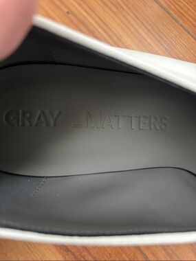 Gray Matters White Leather Slip-On Flats